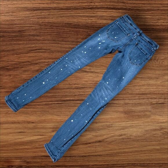 Delia's Taylor Skinny Low Rise Paint Splatter Design Y2K Jeans - Picture 3 of 8